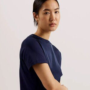 BNWT Ted Baker London Colour By Numbers "Kyna" Navy Cross Back Boxy Top